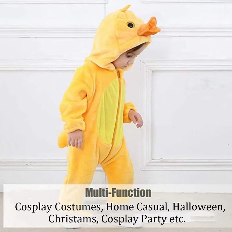 OLLULL Baby Duck Costumes Unisex Toddler Outfit Halloween Dress Up Romper 6-12 Months - Image 3